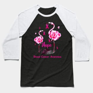 Pink Flower Flamingo Hope Baseball T-Shirt